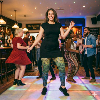 Plus Size Leggings — Gabriella© by Brandy Young -  Colorful Tribal Swirl All-Over Print