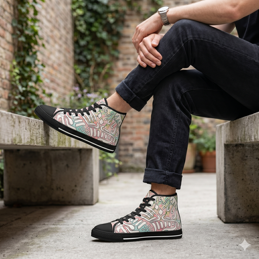 Floral Pastel Doodle High-Top Sneakers  - Lisa© by Brandy Young— Artistic Casual Shoes