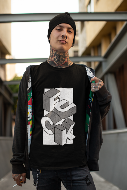 F*ck Block Letter Recycled Tee — Olive Graphic Streetwear Tee