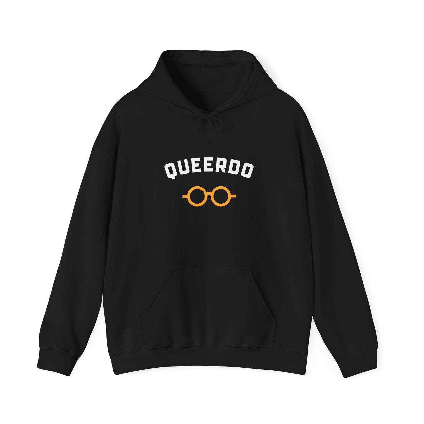 Queerdo Hoodie — Funny LGBTQ+ Pride Sweatshirt with Glasses Graphic