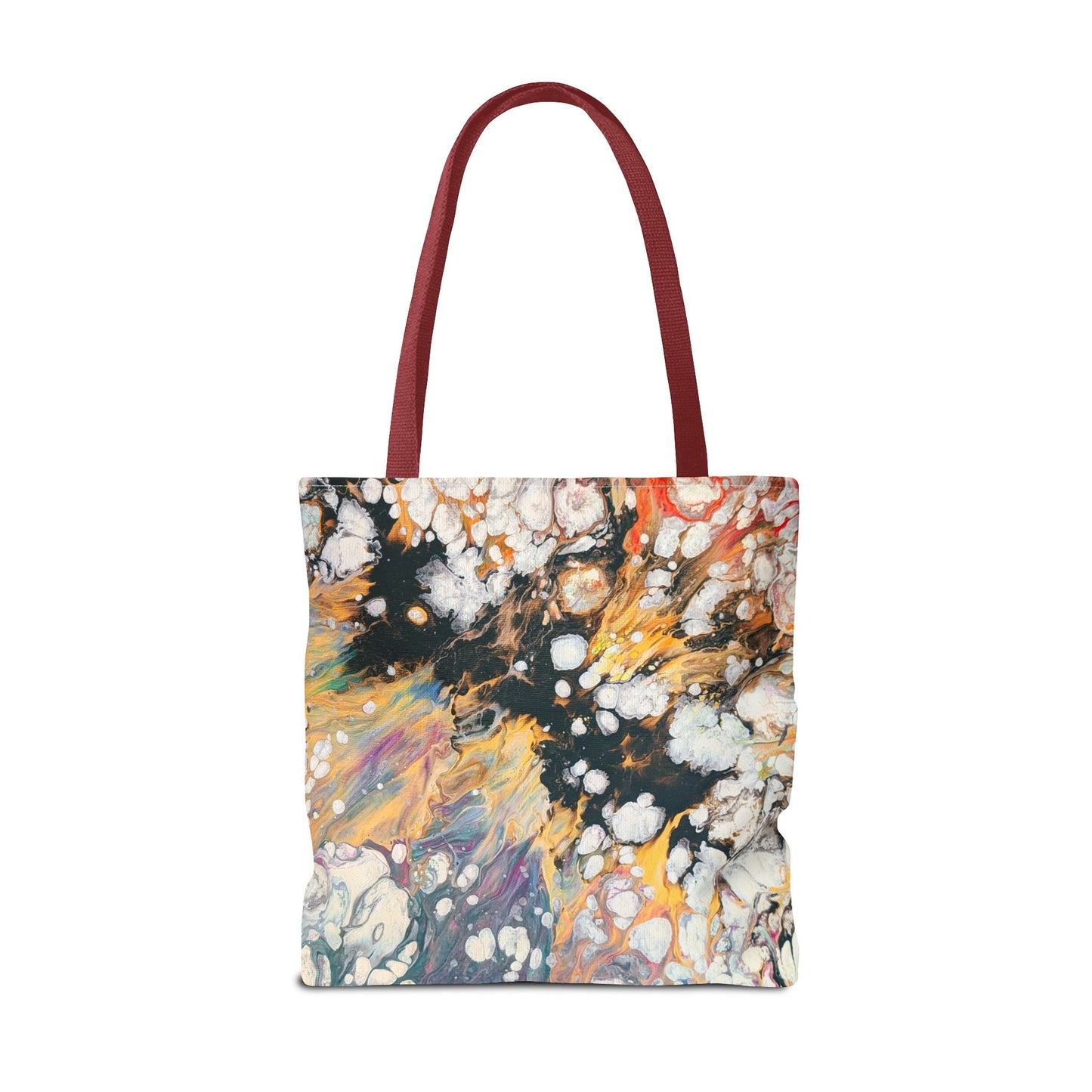 Abstract Fluid Art Tote Bag - Fire Clouds© by Brandy Young – Colorful Marble Splash All-Over Print
