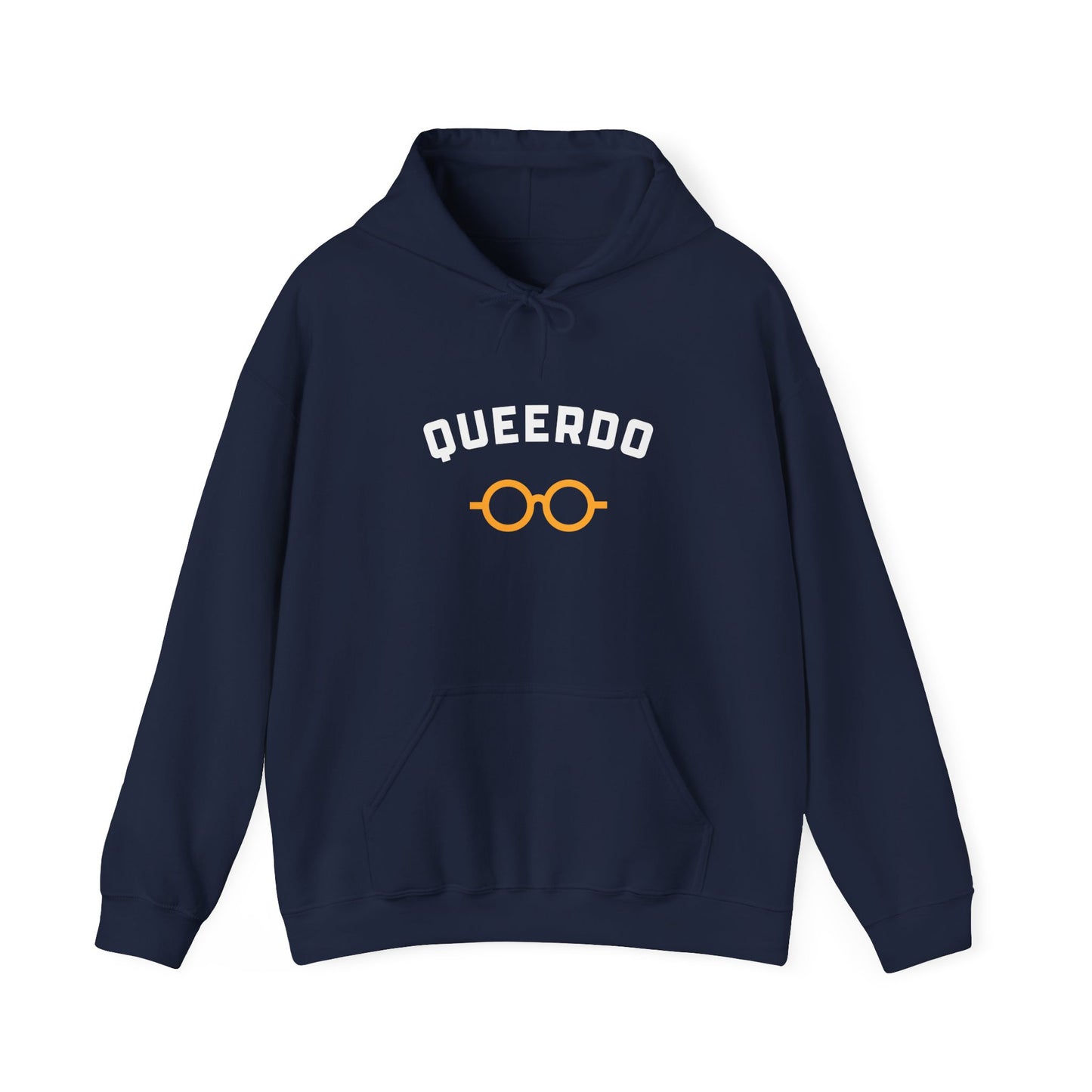 Queerdo Hoodie — Funny LGBTQ+ Pride Sweatshirt with Glasses Graphic