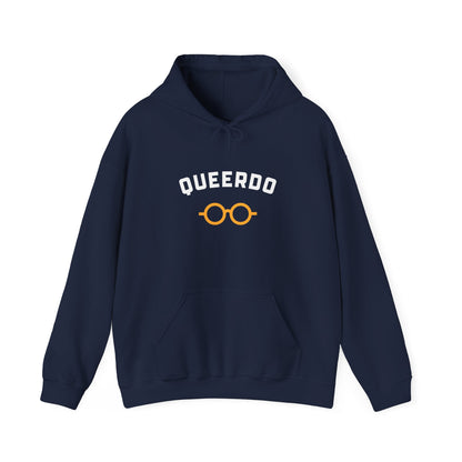 Queerdo Hoodie — Funny LGBTQ+ Pride Sweatshirt with Glasses Graphic