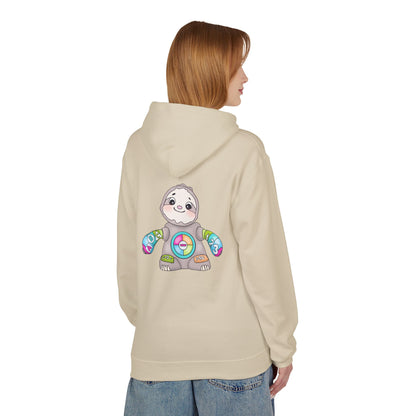 Cute Baby Sloth Hoodie with Colorful Toy Chest Graphic — Cozy Casual Pullover