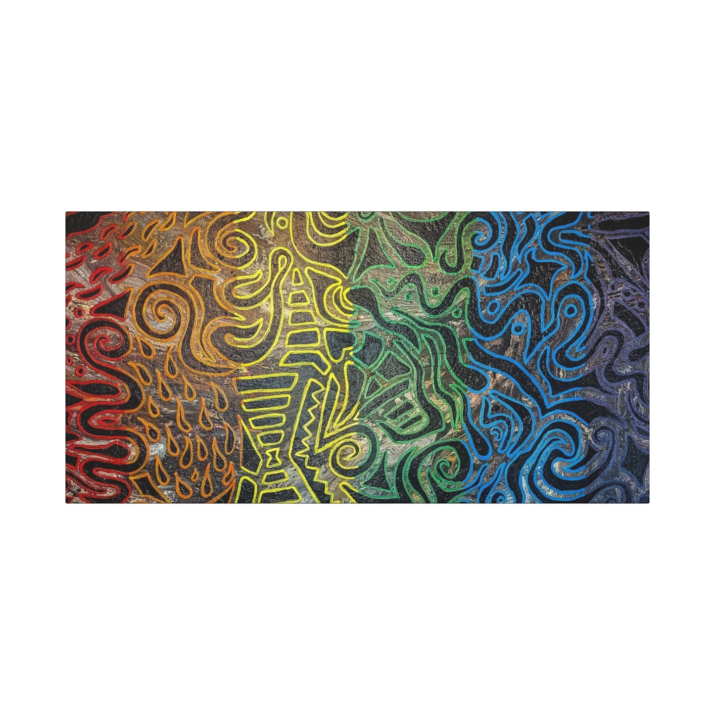 Gabriella© by Brandy Young - Abstract Rainbow Doodle Matte Canvas Wall Art — Stretched 1.25"