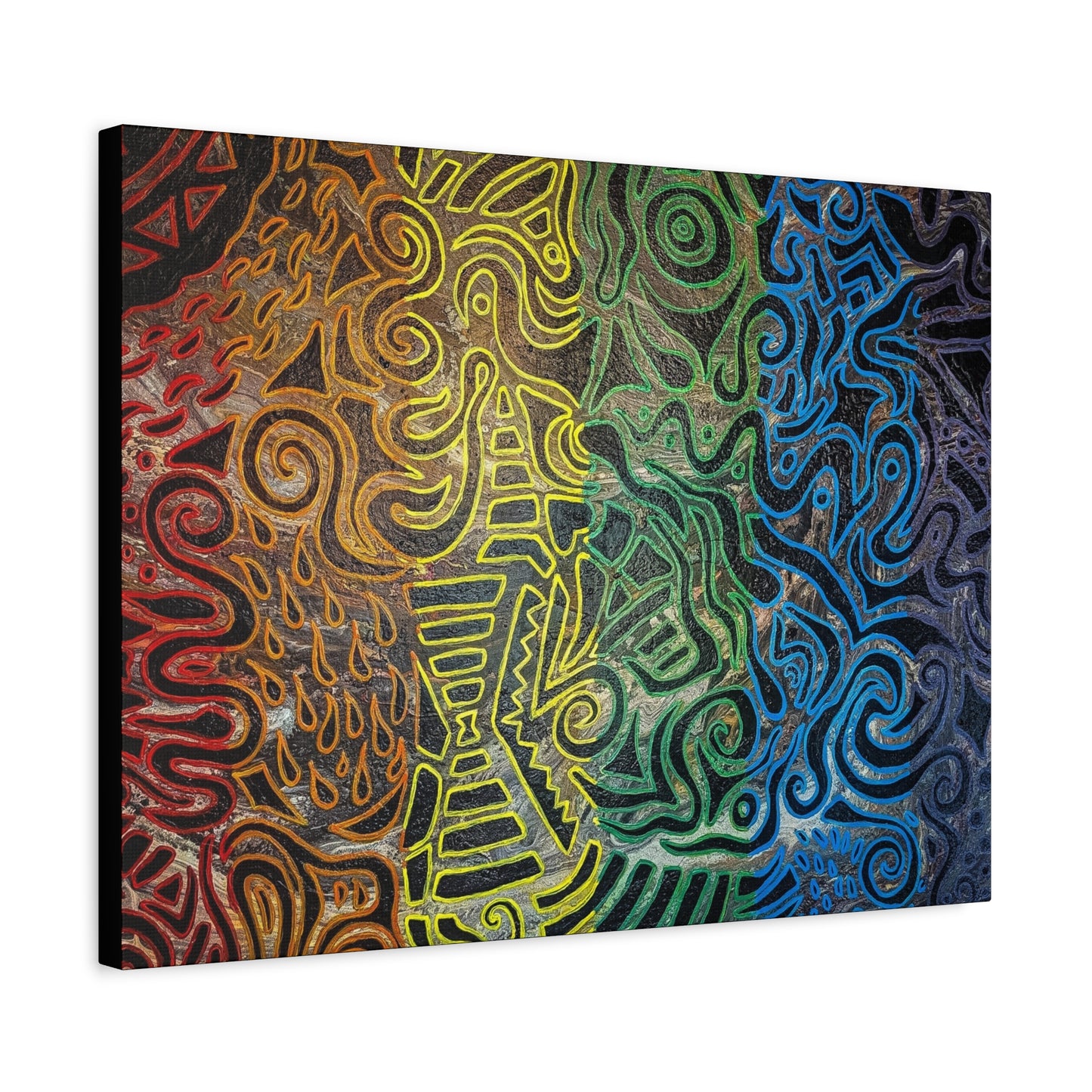 Gabriella© by Brandy Young - Abstract Rainbow Doodle Matte Canvas Wall Art — Stretched 1.25"
