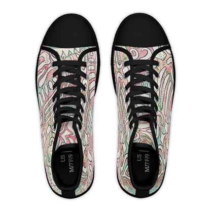 Floral Pastel Doodle High-Top Sneakers  - Lisa© by Brandy Young— Artistic Casual Shoes