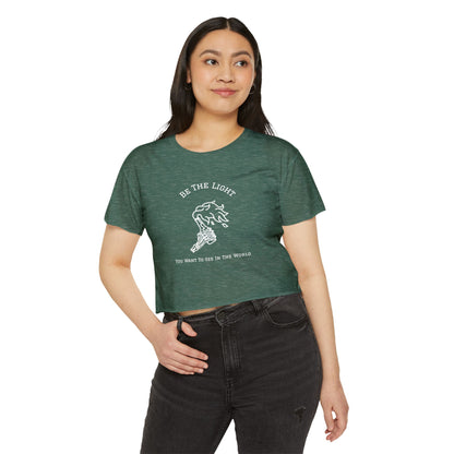 Be the Light You Want To See In The World - Moltov Cocktail - Protest Crop Top — Women’s Boho Graphic Crop Tee