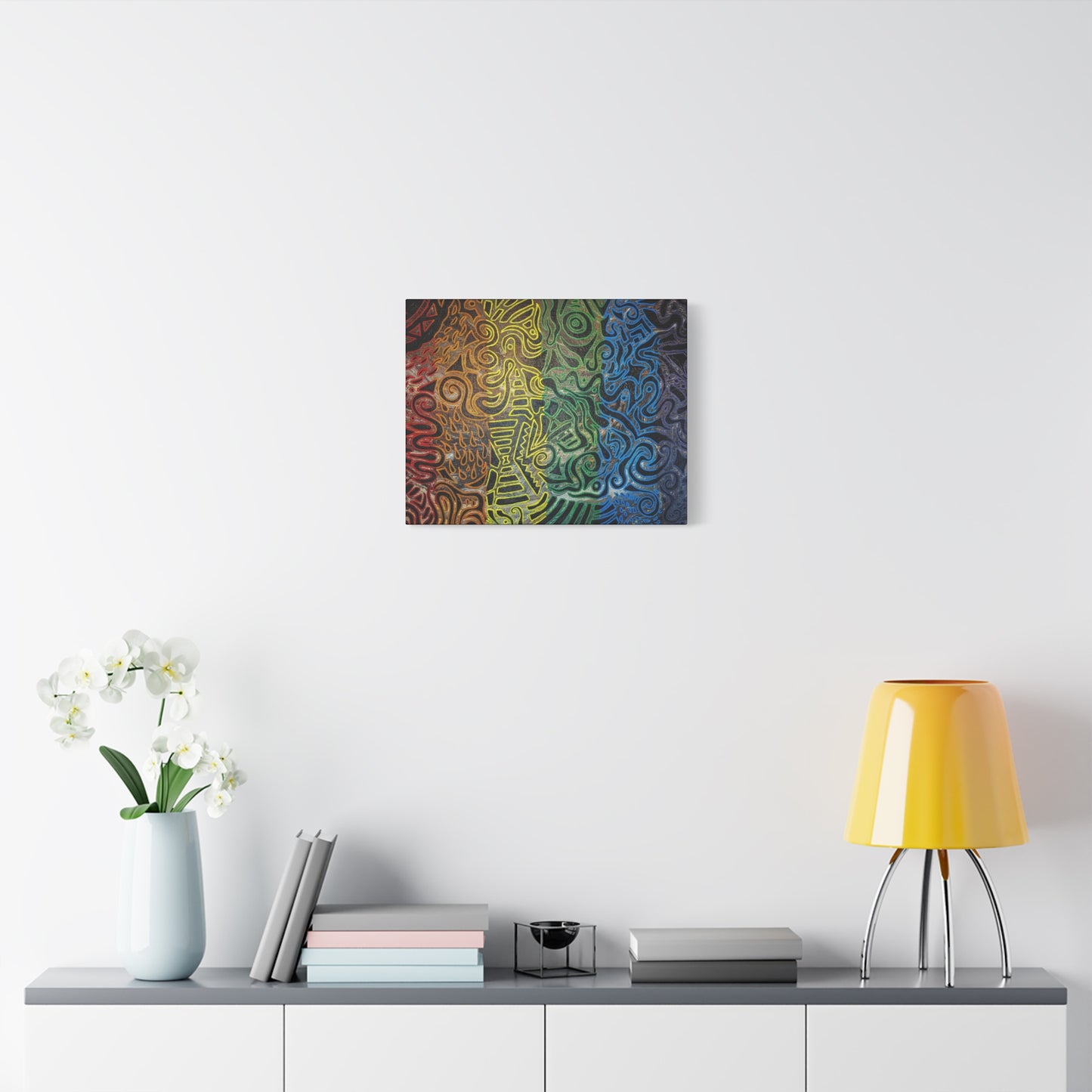 Gabriella© by Brandy Young - Abstract Rainbow Doodle Matte Canvas Wall Art — Stretched 1.25"