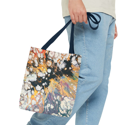 Abstract Fluid Art Tote Bag - Fire Clouds© by Brandy Young – Colorful Marble Splash All-Over Print