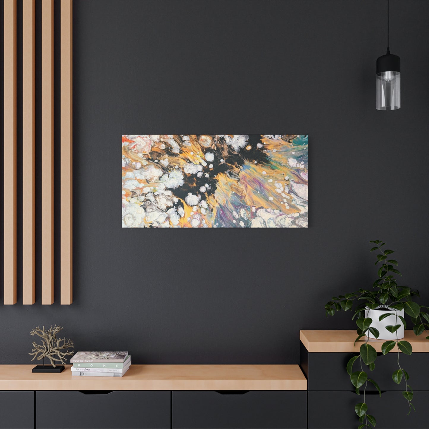 Fire Clouds© by Brandy Young - Abstract Fluid Art Canvas Print – Colorful Marble Swirl Matte Stretched Wall Art