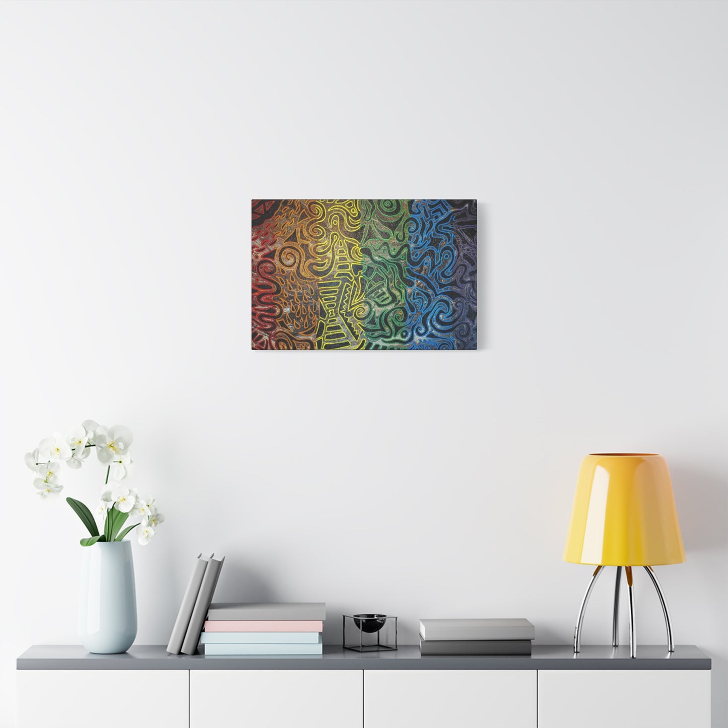 Gabriella© by Brandy Young - Abstract Rainbow Doodle Matte Canvas Wall Art — Stretched 1.25"