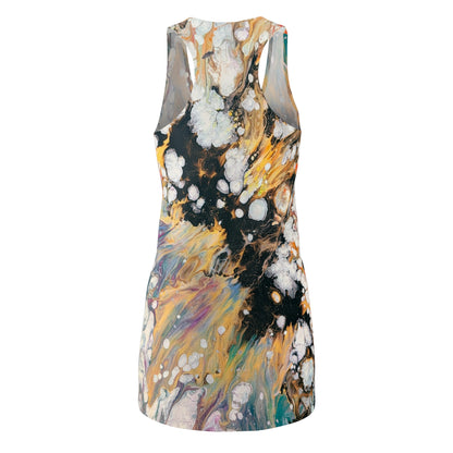 Abstract Marble Racerback Dress - Fire Clouds© by Brandy Young — Fluid Paint Swirl All-Over Print