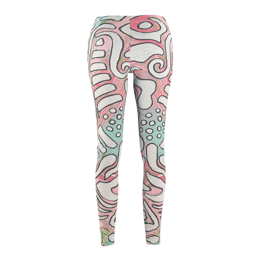 Abstract Pastel Doodle Leggings - Lisa© by Brandy Young — Women's Casual AOP Yoga & Everyday Wear