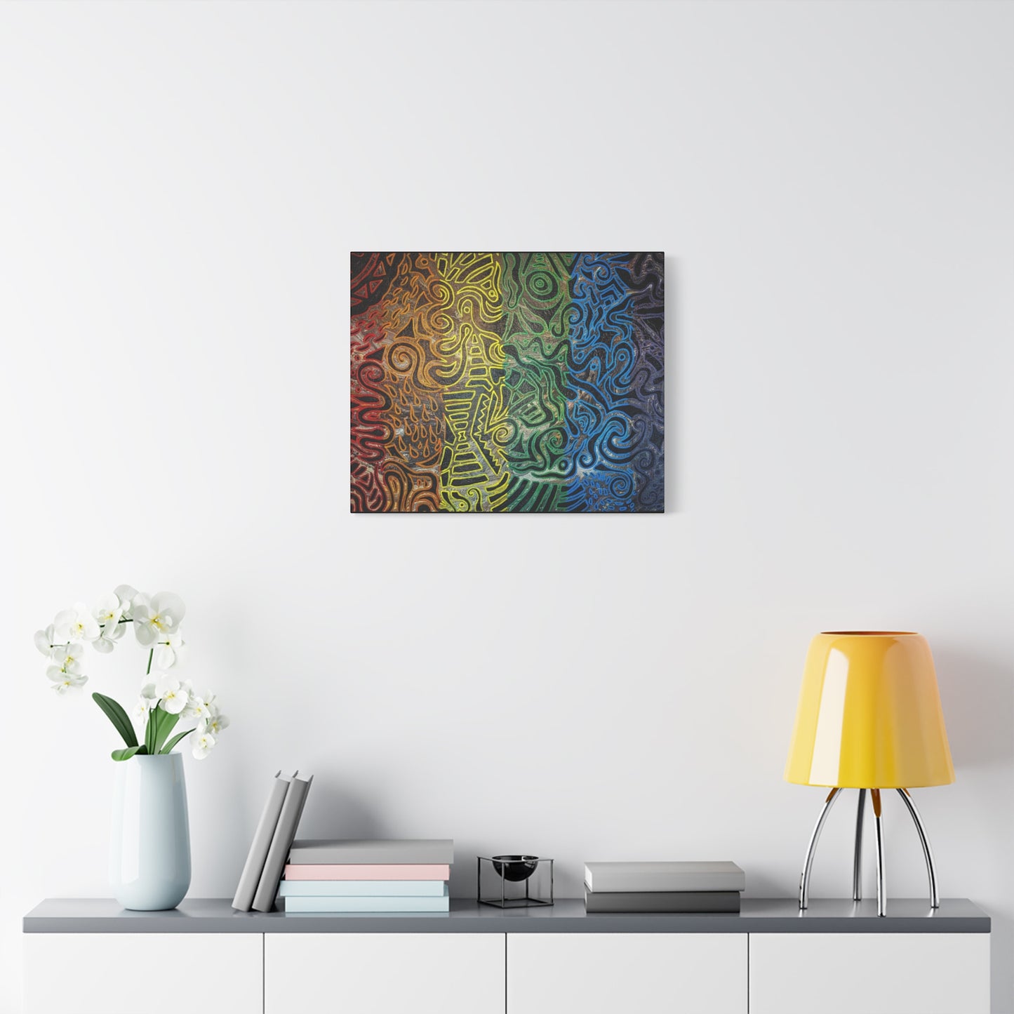 Gabriella© by Brandy Young - Abstract Rainbow Doodle Matte Canvas Wall Art — Stretched 1.25"