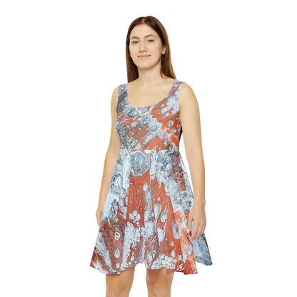 Abstract Bronze Marble Skater Dress - Diane© by Brandy Young  — Fluid Art All-Over Print