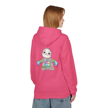 Cute Baby Sloth Hoodie with Colorful Toy Chest Graphic — Cozy Casual Pullover