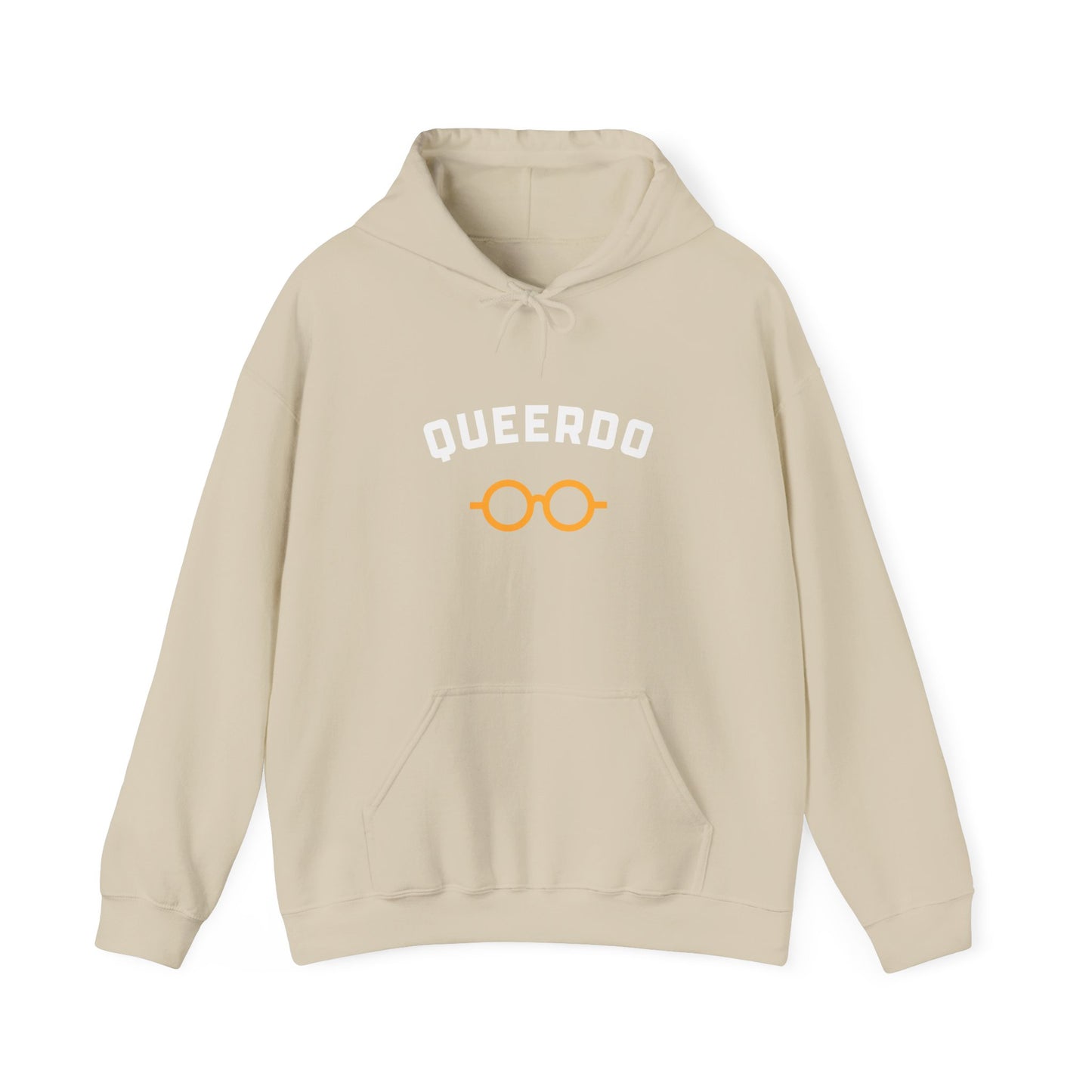Queerdo Hoodie — Funny LGBTQ+ Pride Sweatshirt with Glasses Graphic