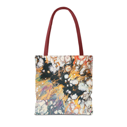 Abstract Fluid Art Tote Bag - Fire Clouds© by Brandy Young – Colorful Marble Splash All-Over Print