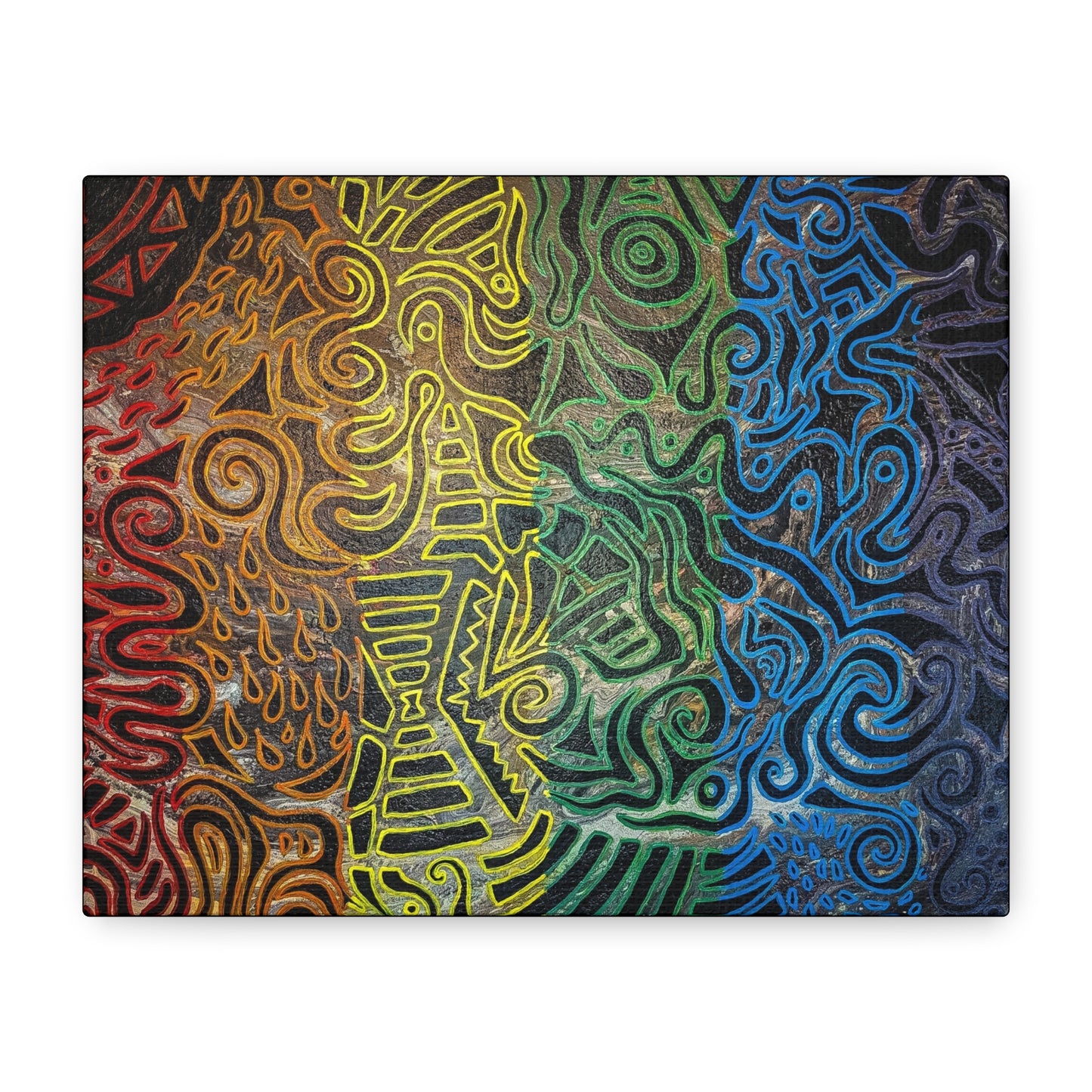 Gabriella© by Brandy Young - Abstract Rainbow Doodle Matte Canvas Wall Art — Stretched 1.25"