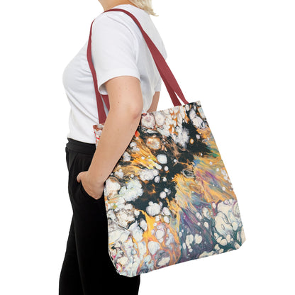 Abstract Fluid Art Tote Bag - Fire Clouds© by Brandy Young – Colorful Marble Splash All-Over Print