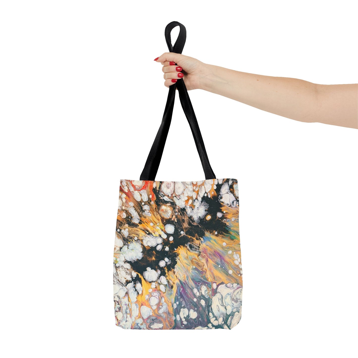 Abstract Fluid Art Tote Bag - Fire Clouds© by Brandy Young – Colorful Marble Splash All-Over Print