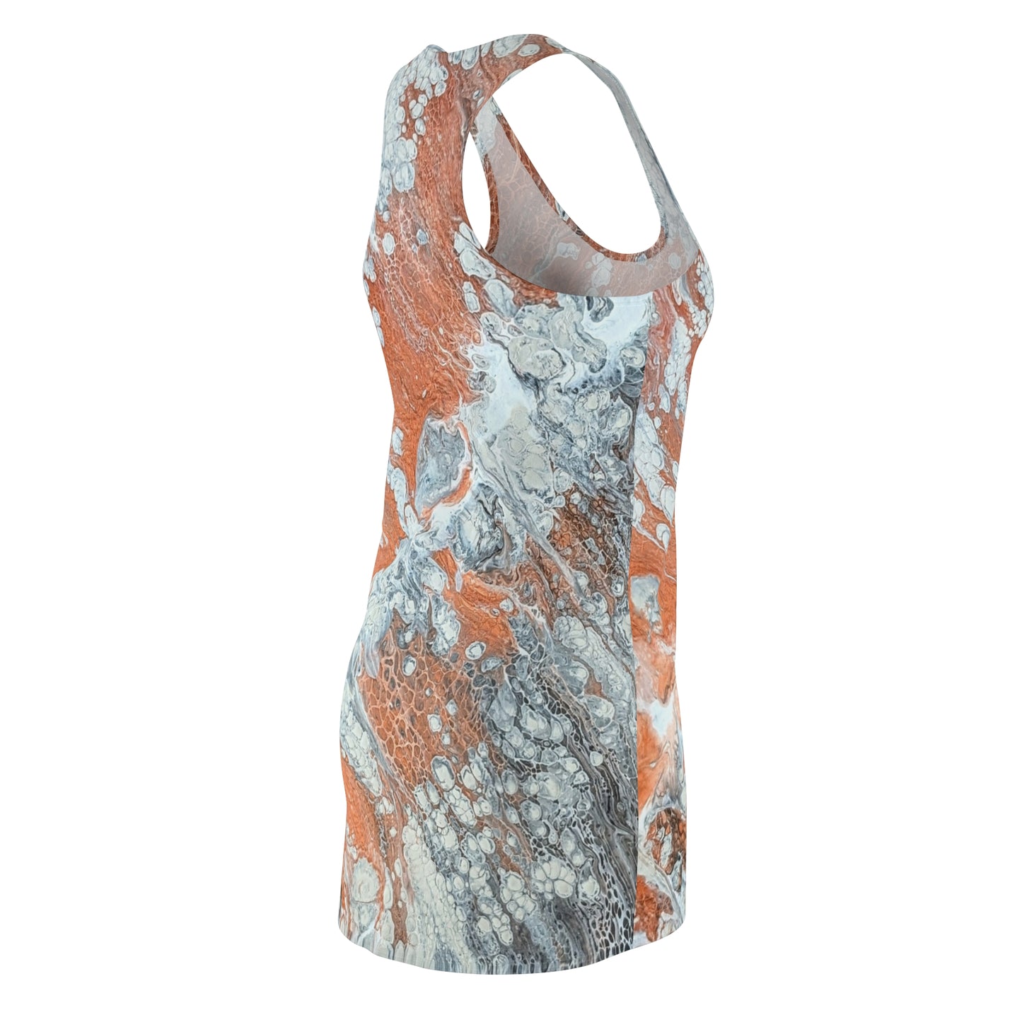 Abstract Orange Marble Racerback Dress - Diane© by Brandy Young — All-Over Print Women's Summer Dress