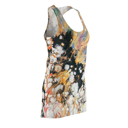 Abstract Marble Racerback Dress - Fire Clouds© by Brandy Young — Fluid Paint Swirl All-Over Print