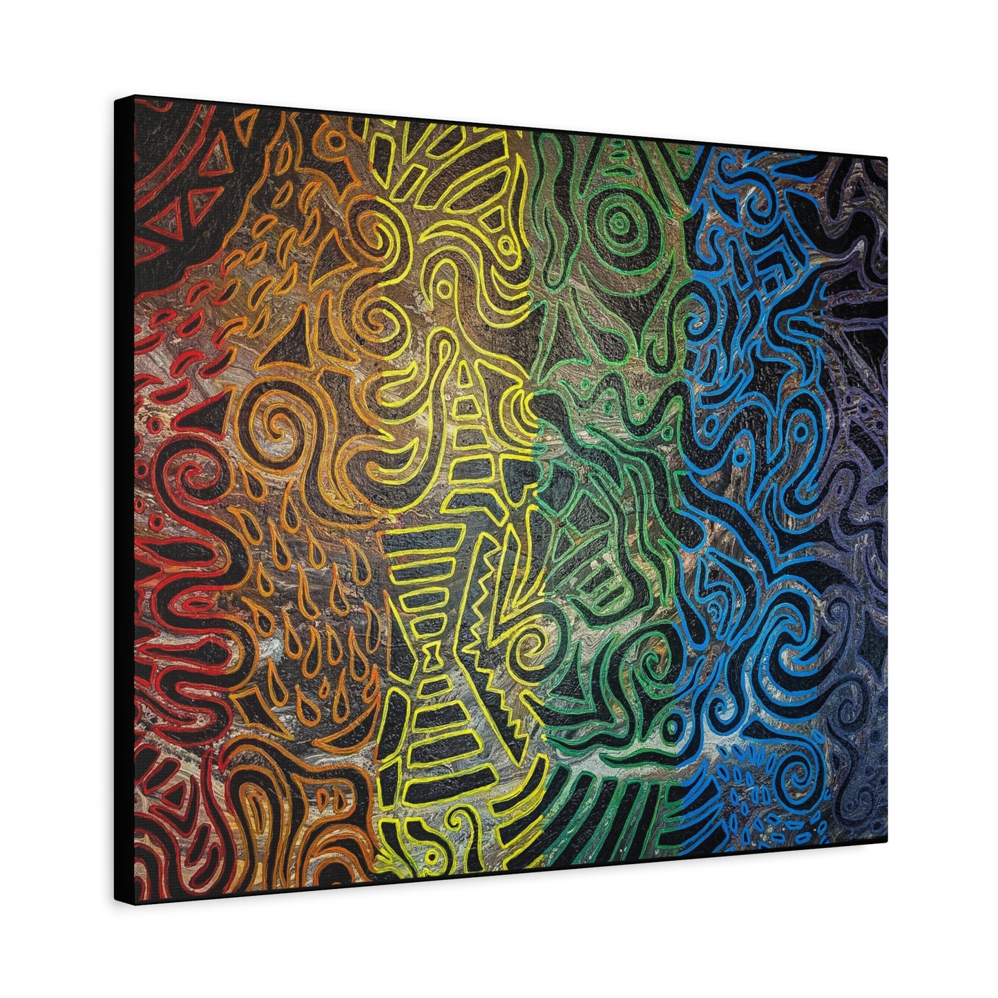 Gabriella© by Brandy Young - Abstract Rainbow Doodle Matte Canvas Wall Art — Stretched 1.25"
