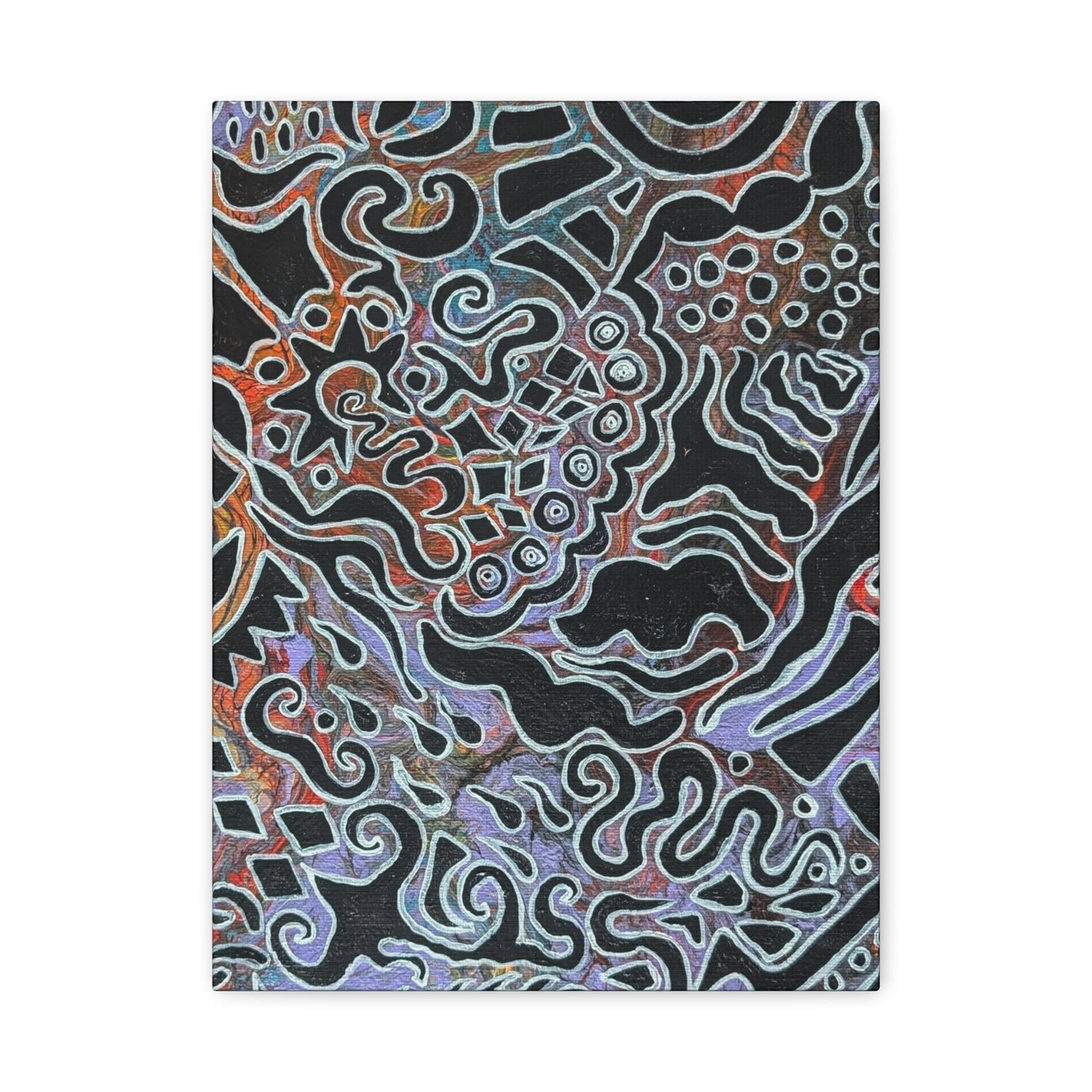 Delores© by Brandy Young - Abstract Black Pour Canvas Art — Stretched Matte Wall Decor
