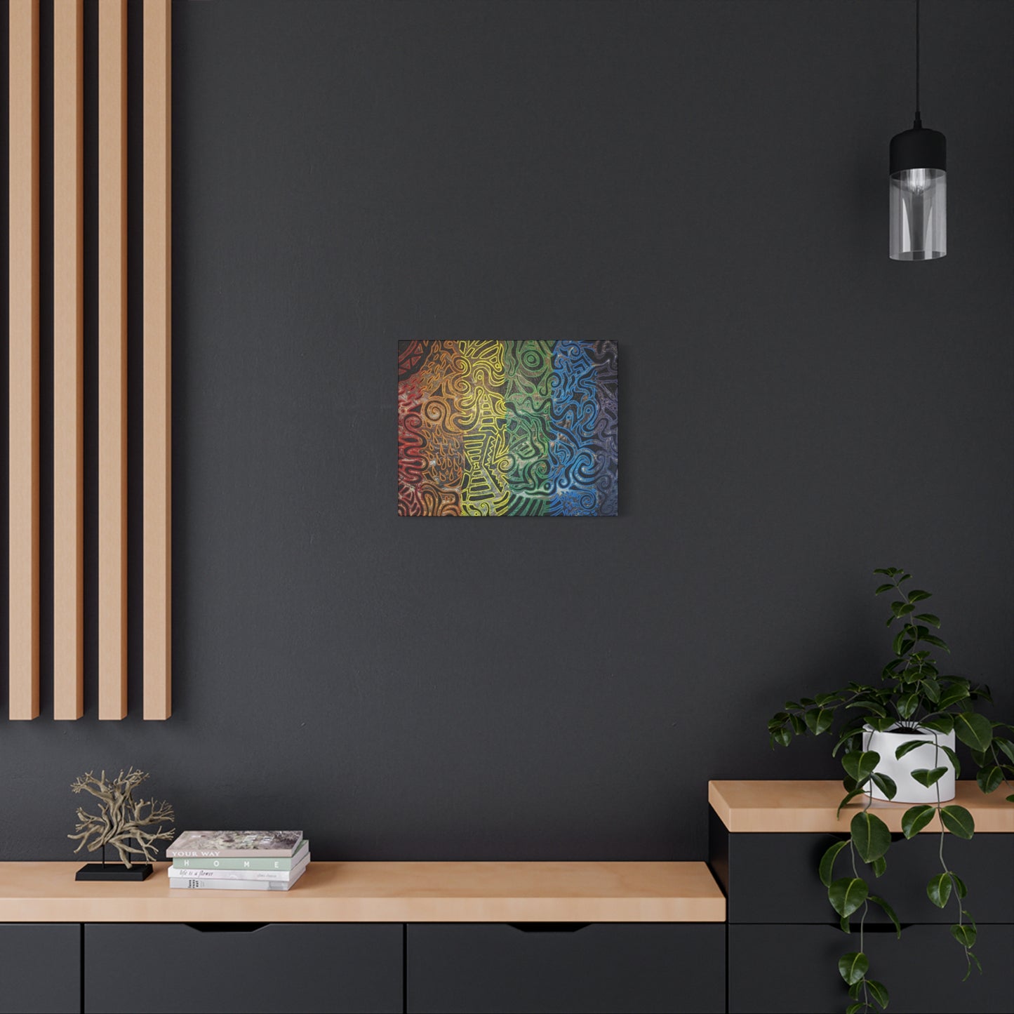 Gabriella© by Brandy Young - Abstract Rainbow Doodle Matte Canvas Wall Art — Stretched 1.25"