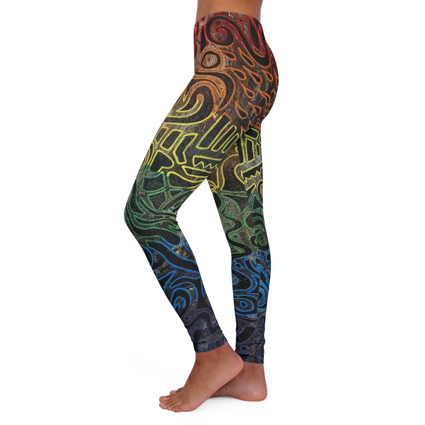 Gabriella© by Brandy Young Bohemian Rainbow Tribal Leggings