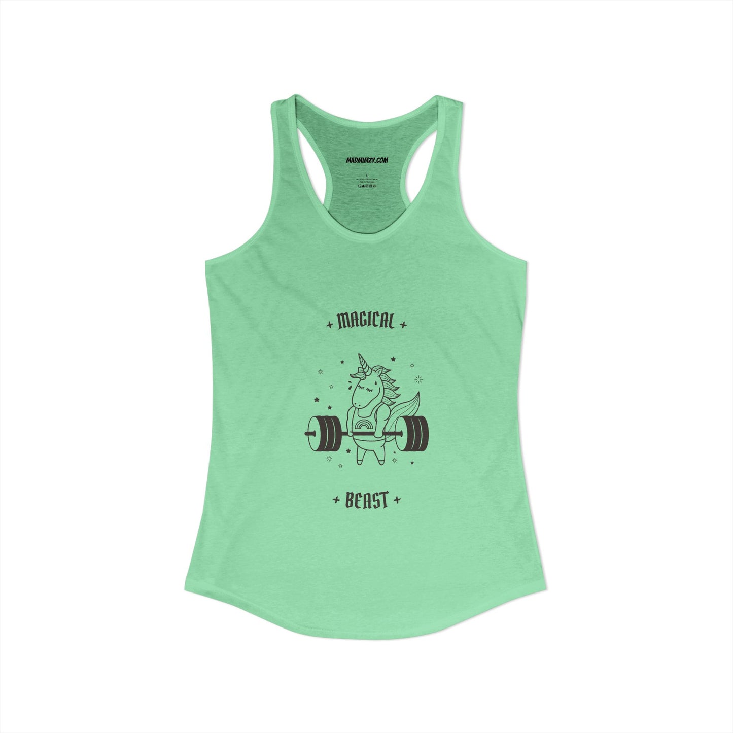 Magical Beast Racerback Tank - Unicorn Lifting Weights - Gym Gear