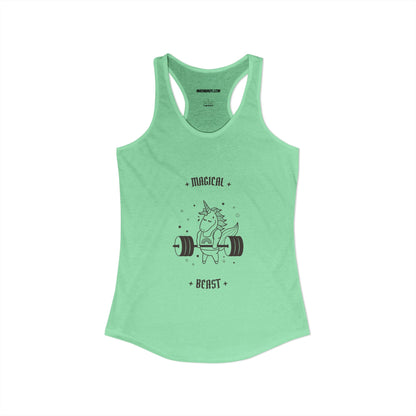 Magical Beast Racerback Tank - Unicorn Lifting Weights - Gym Gear