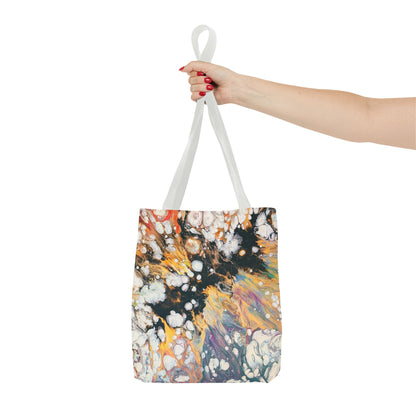 Abstract Fluid Art Tote Bag - Fire Clouds© by Brandy Young – Colorful Marble Splash All-Over Print