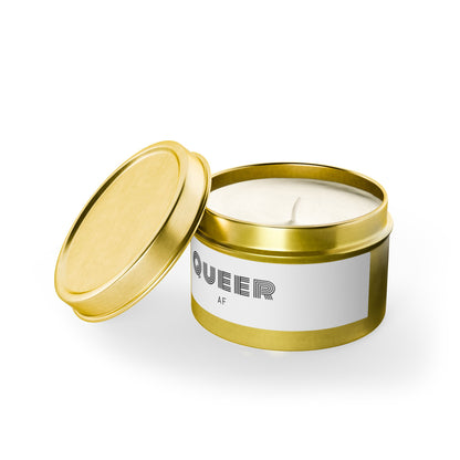 Queer AF Tin Candle — Scented Pride Candle in Travel Tin