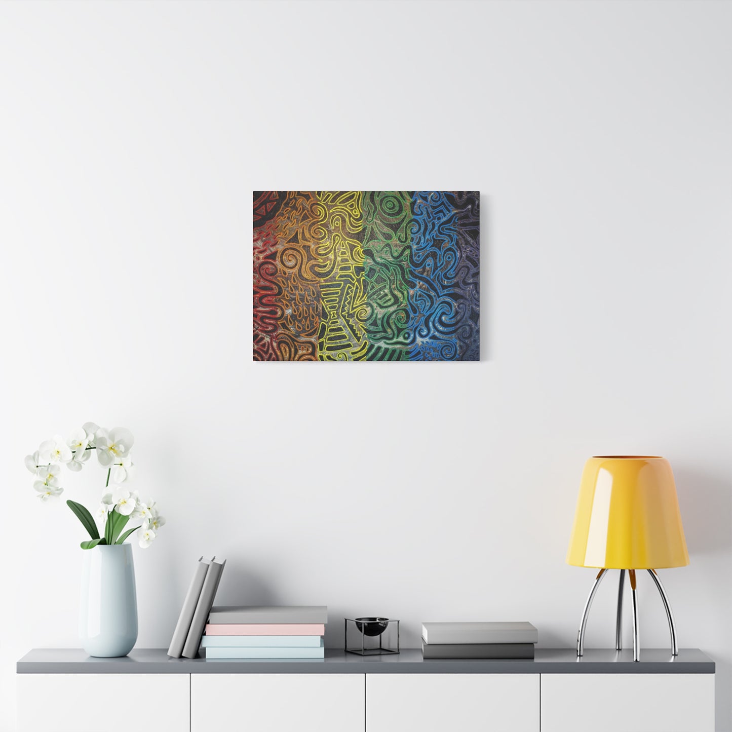 Gabriella© by Brandy Young - Abstract Rainbow Doodle Matte Canvas Wall Art — Stretched 1.25"