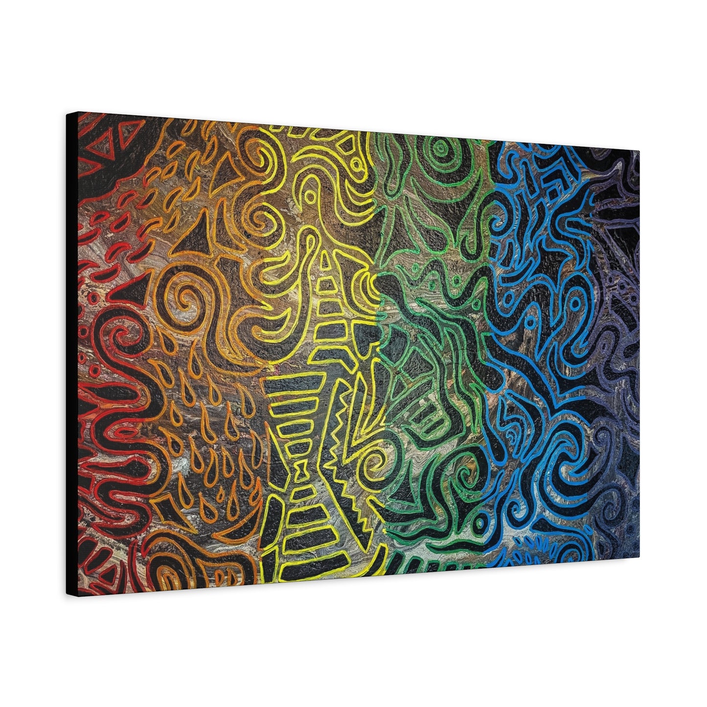 Gabriella© by Brandy Young - Abstract Rainbow Doodle Matte Canvas Wall Art — Stretched 1.25"