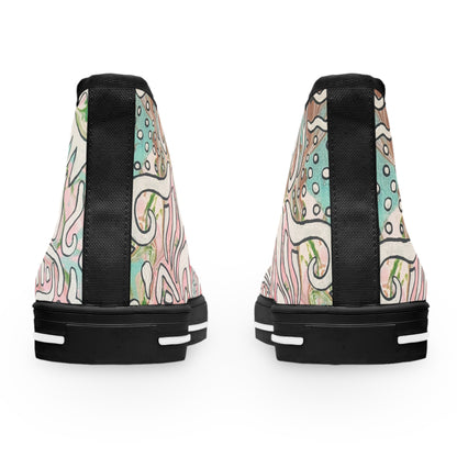Floral Pastel Doodle High-Top Sneakers  - Lisa© by Brandy Young— Artistic Casual Shoes