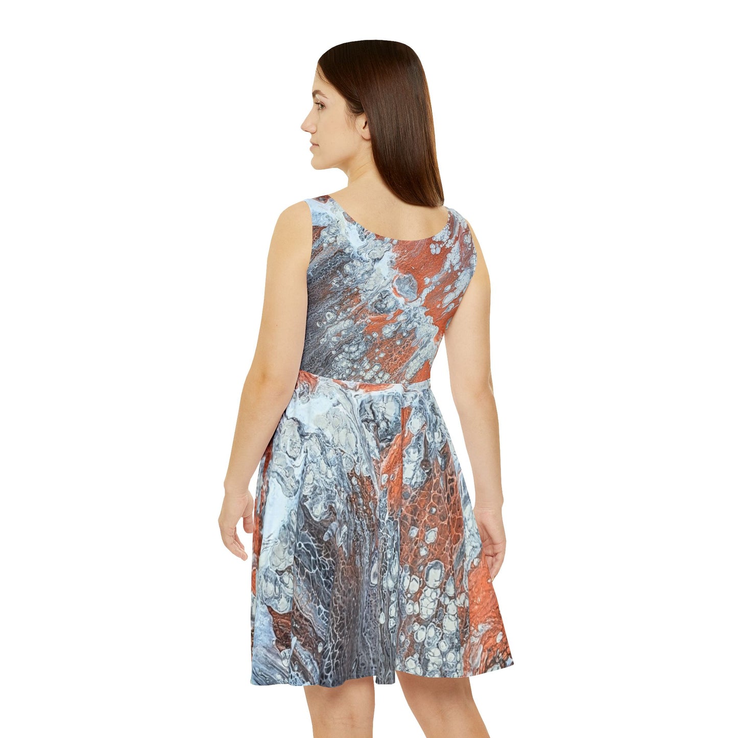 Abstract Bronze Marble Skater Dress - Diane© by Brandy Young  — Fluid Art All-Over Print