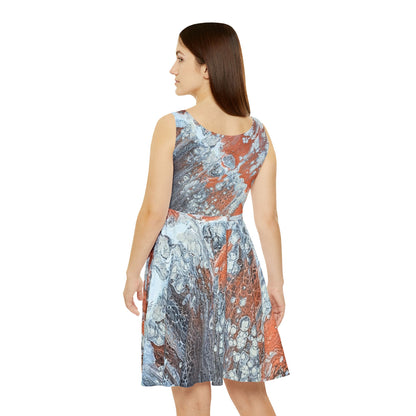 Abstract Bronze Marble Skater Dress - Diane© by Brandy Young  — Fluid Art All-Over Print