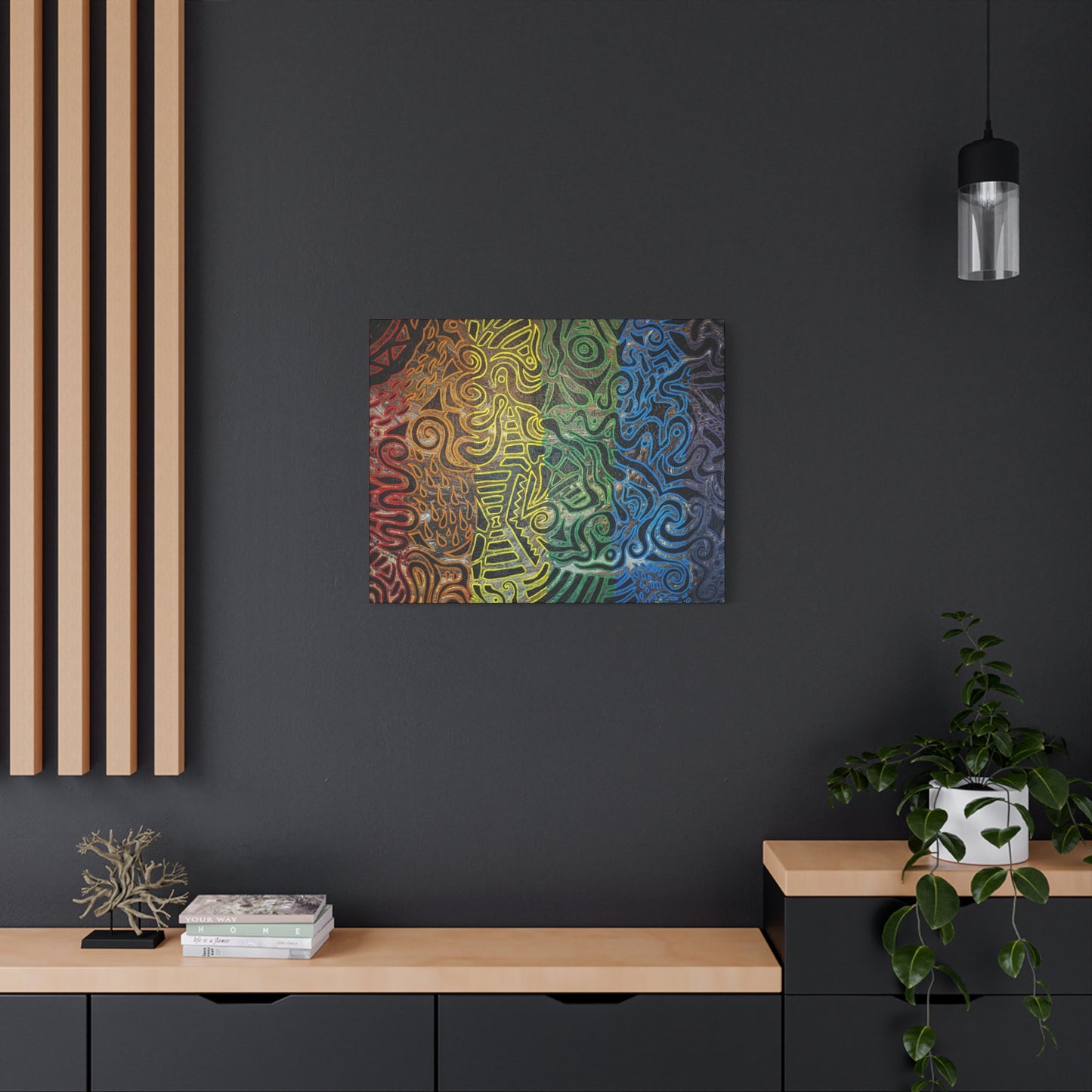 Gabriella© by Brandy Young - Abstract Rainbow Doodle Matte Canvas Wall Art — Stretched 1.25"