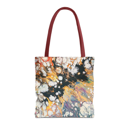 Abstract Fluid Art Tote Bag - Fire Clouds© by Brandy Young – Colorful Marble Splash All-Over Print