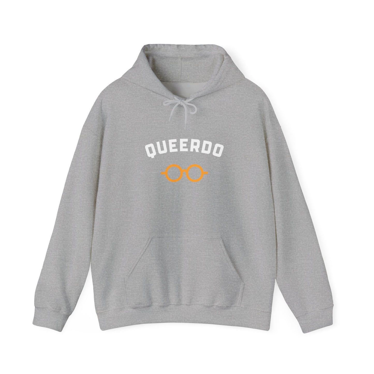 Queerdo Hoodie — Funny LGBTQ+ Pride Sweatshirt with Glasses Graphic