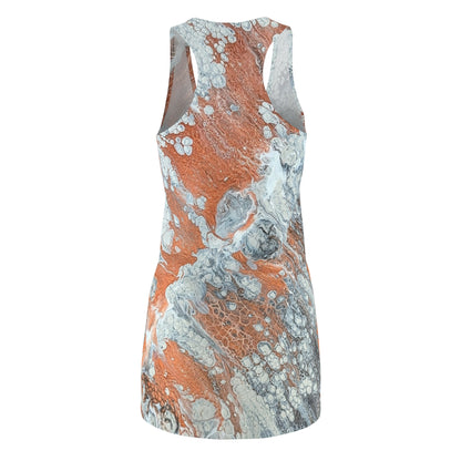 Abstract Orange Marble Racerback Dress - Diane© by Brandy Young — All-Over Print Women's Summer Dress