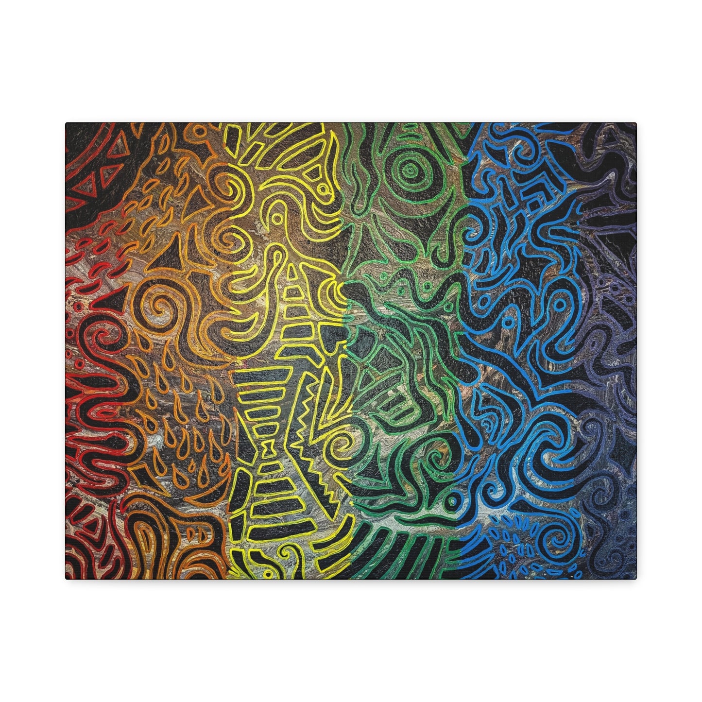 Gabriella© by Brandy Young - Abstract Rainbow Doodle Matte Canvas Wall Art — Stretched 1.25"