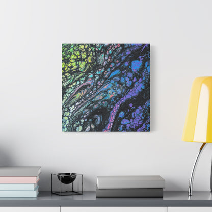 Cthuhla© by Brandy Young - Abstract Galaxy Pour Canvas Wall Art — Iridescent Fluid Painting on Matte Stretched Canvas