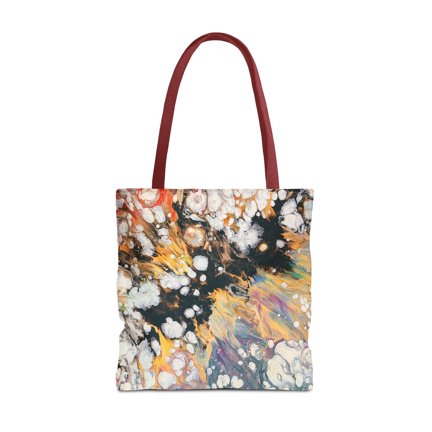 Abstract Fluid Art Tote Bag - Fire Clouds© by Brandy Young – Colorful Marble Splash All-Over Print