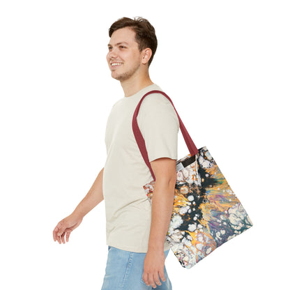 Abstract Fluid Art Tote Bag - Fire Clouds© by Brandy Young – Colorful Marble Splash All-Over Print