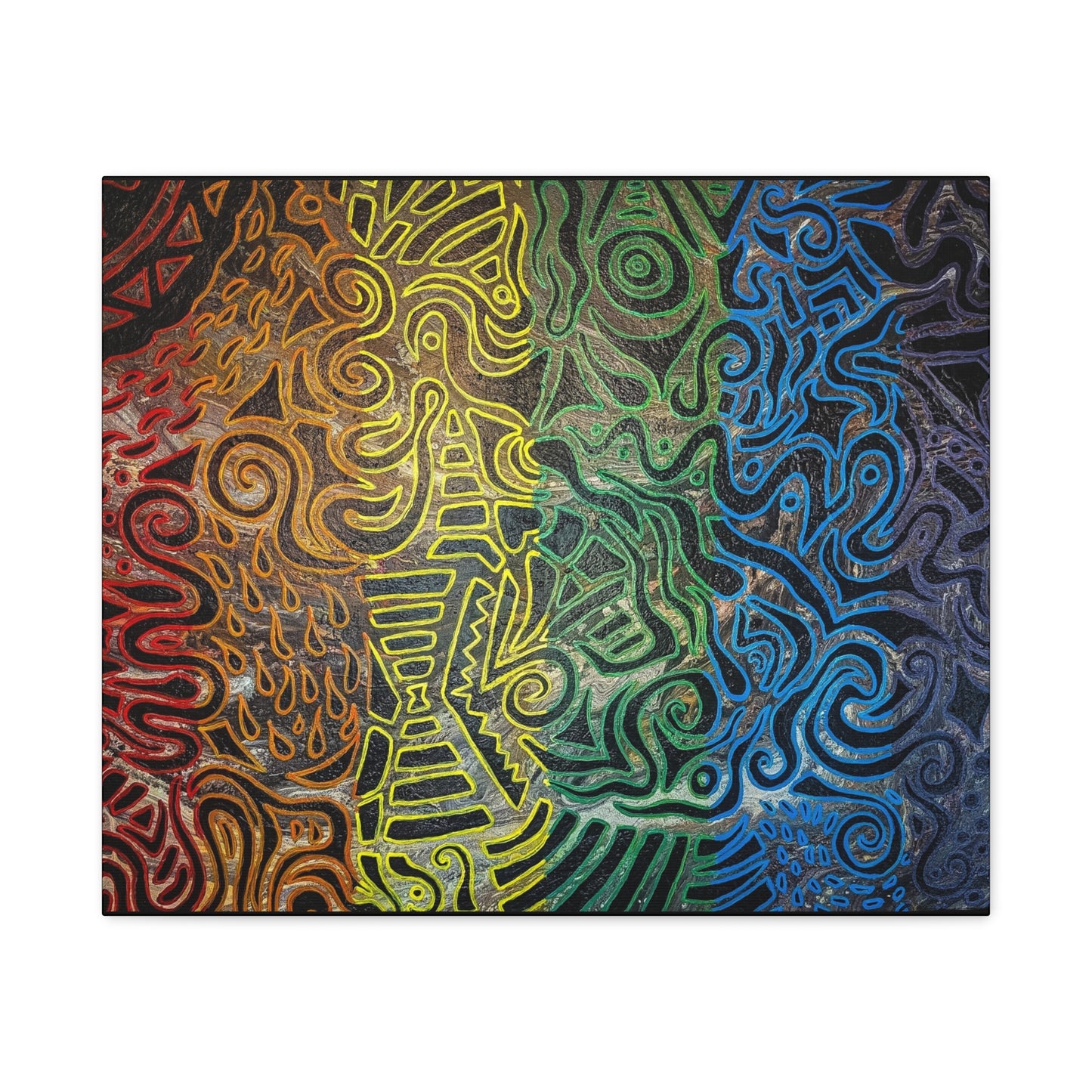 Gabriella© by Brandy Young - Abstract Rainbow Doodle Matte Canvas Wall Art — Stretched 1.25"